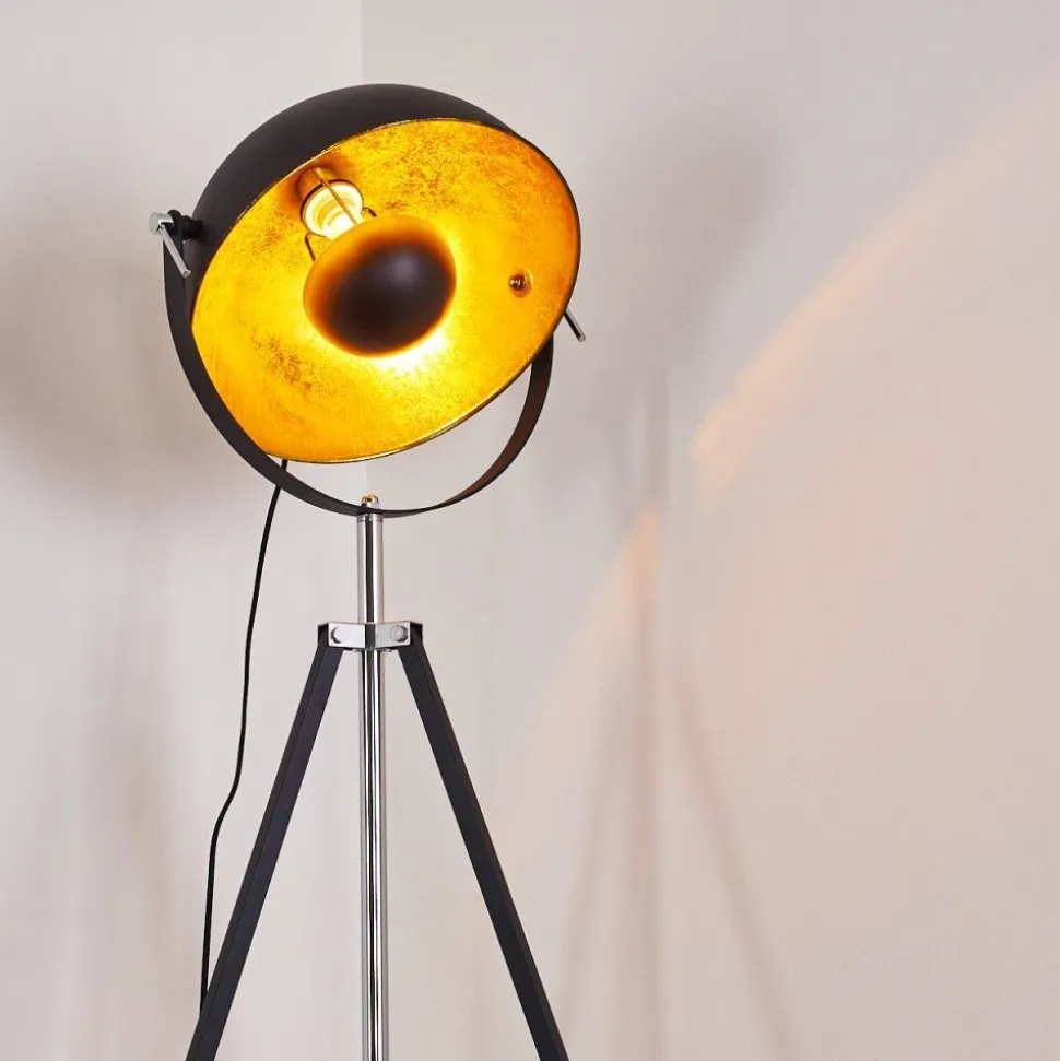 Lampadaire Jupiter Noir Dore, 1 Lumiere