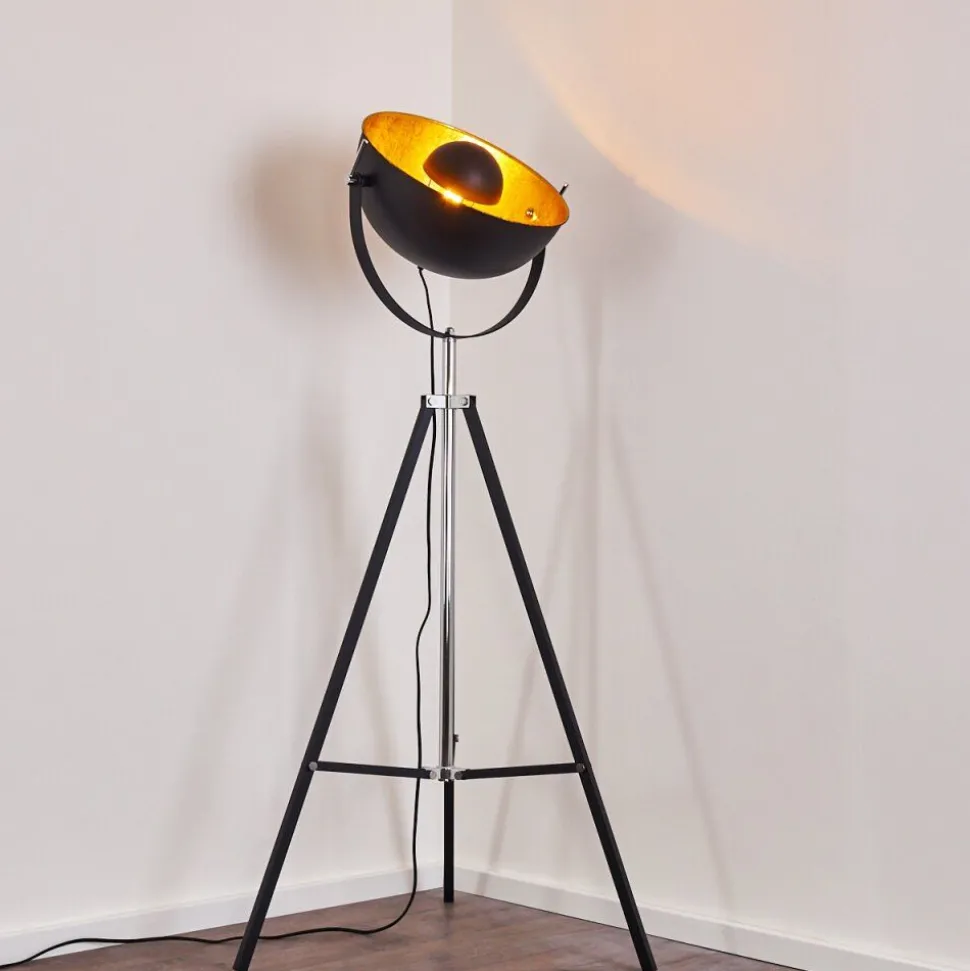 Lampadaire Jupiter Noir Dore, 1 Lumiere