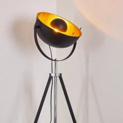 Lampadaire Jupiter Noir Dore, 1 Lumiere