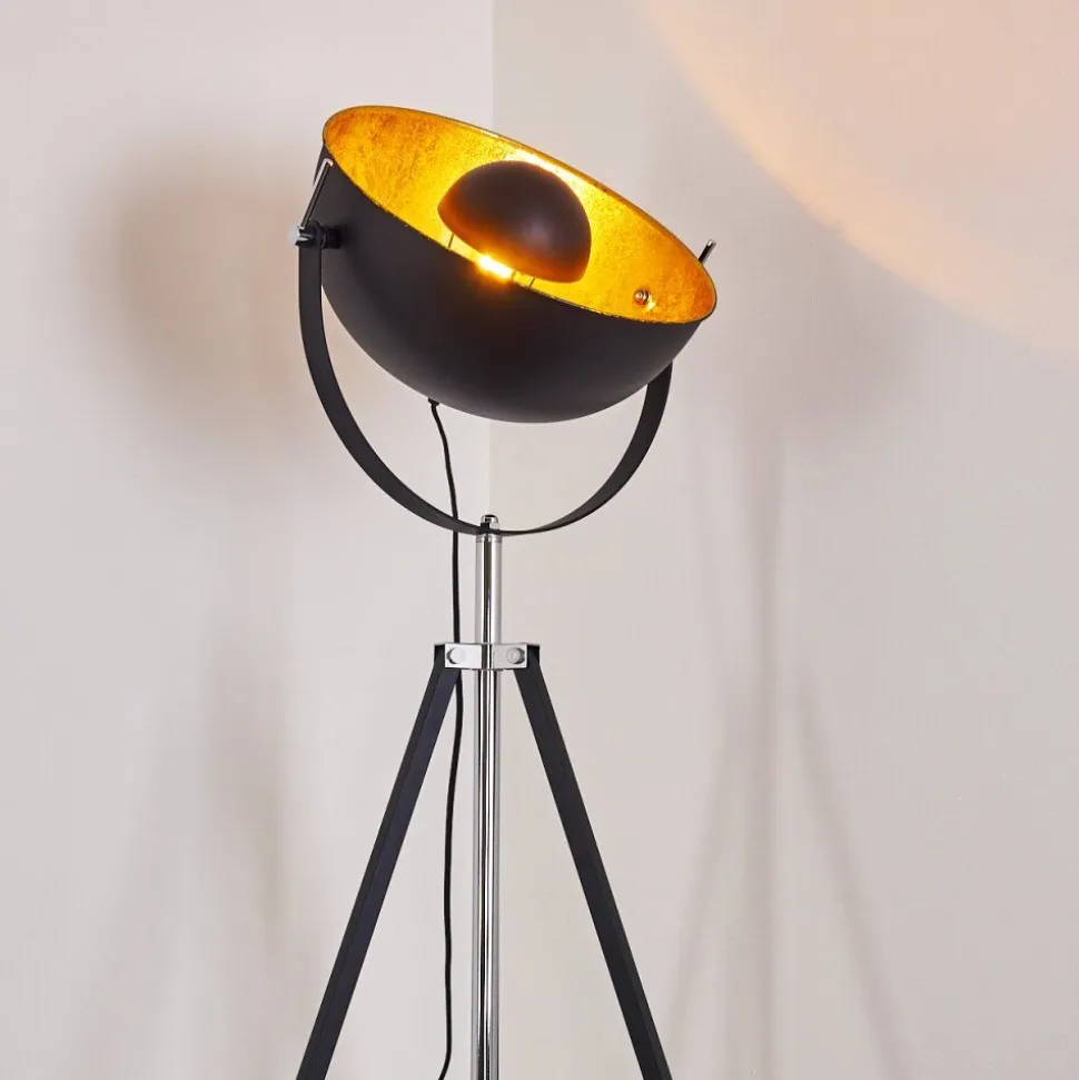 Lampadaire Jupiter Noir Dore, 1 Lumiere