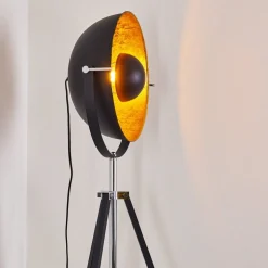 Lampadaire Jupiter Noir Dore, 1 Lumiere