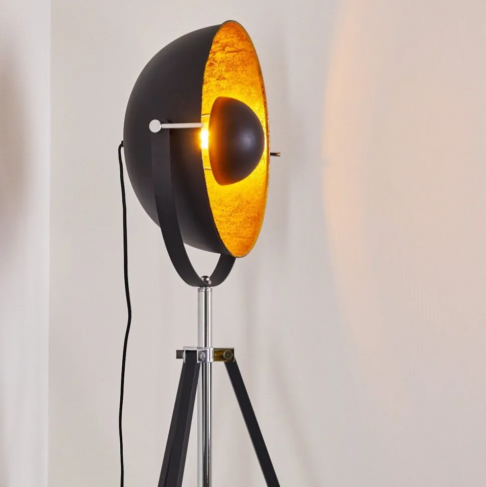 Lampadaire Jupiter Noir Dore, 1 Lumiere