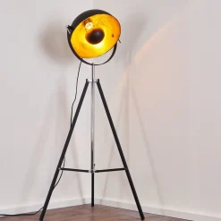 Lampadaire Jupiter Noir Dore, 1 Lumiere