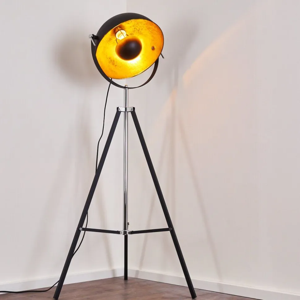 Lampadaire Jupiter Noir Dore, 1 Lumiere