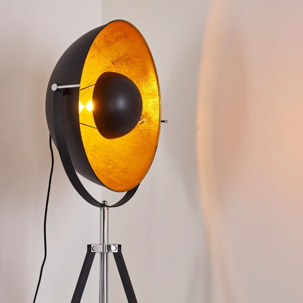 Lampadaire Jupiter Noir Dore, 1 Lumiere