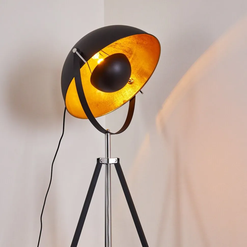 Lampadaire Jupiter Noir Dore, 1 Lumiere