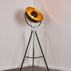 Lampadaire Jupiter Noir Dore, 1 Lumiere