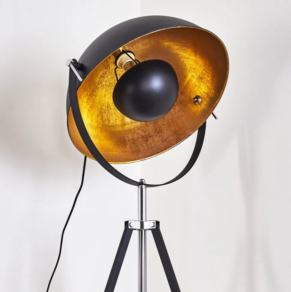 Lampadaire Jupiter Noir Dore, 1 Lumiere