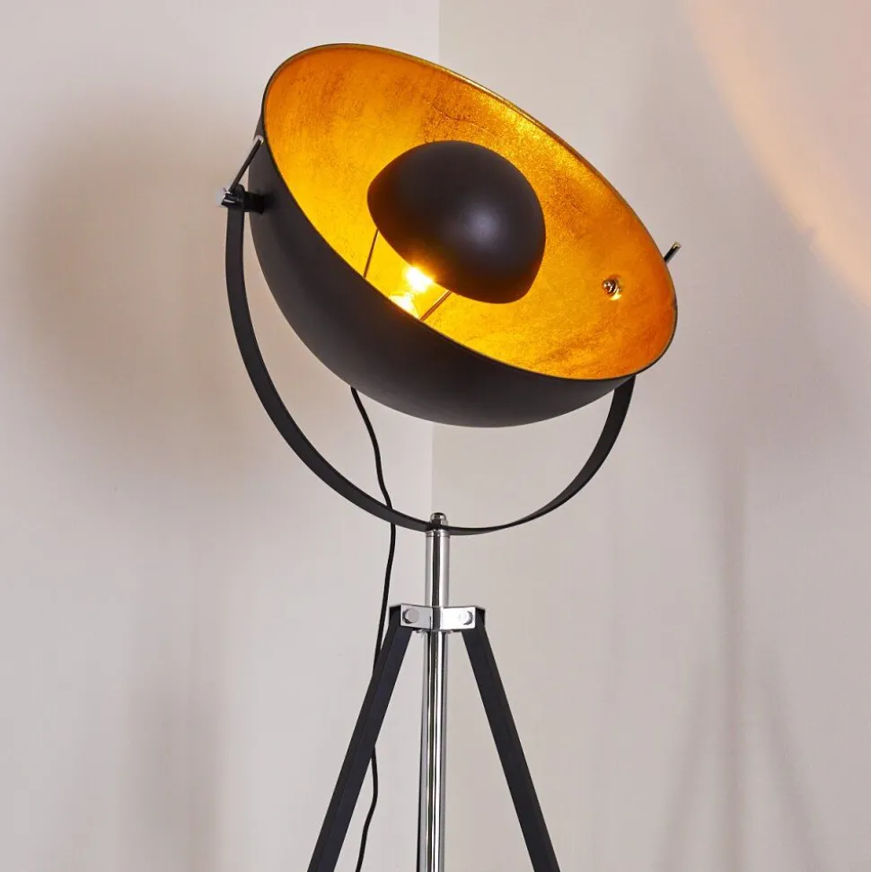 Lampadaire Jupiter Noir Dore, 1 Lumiere