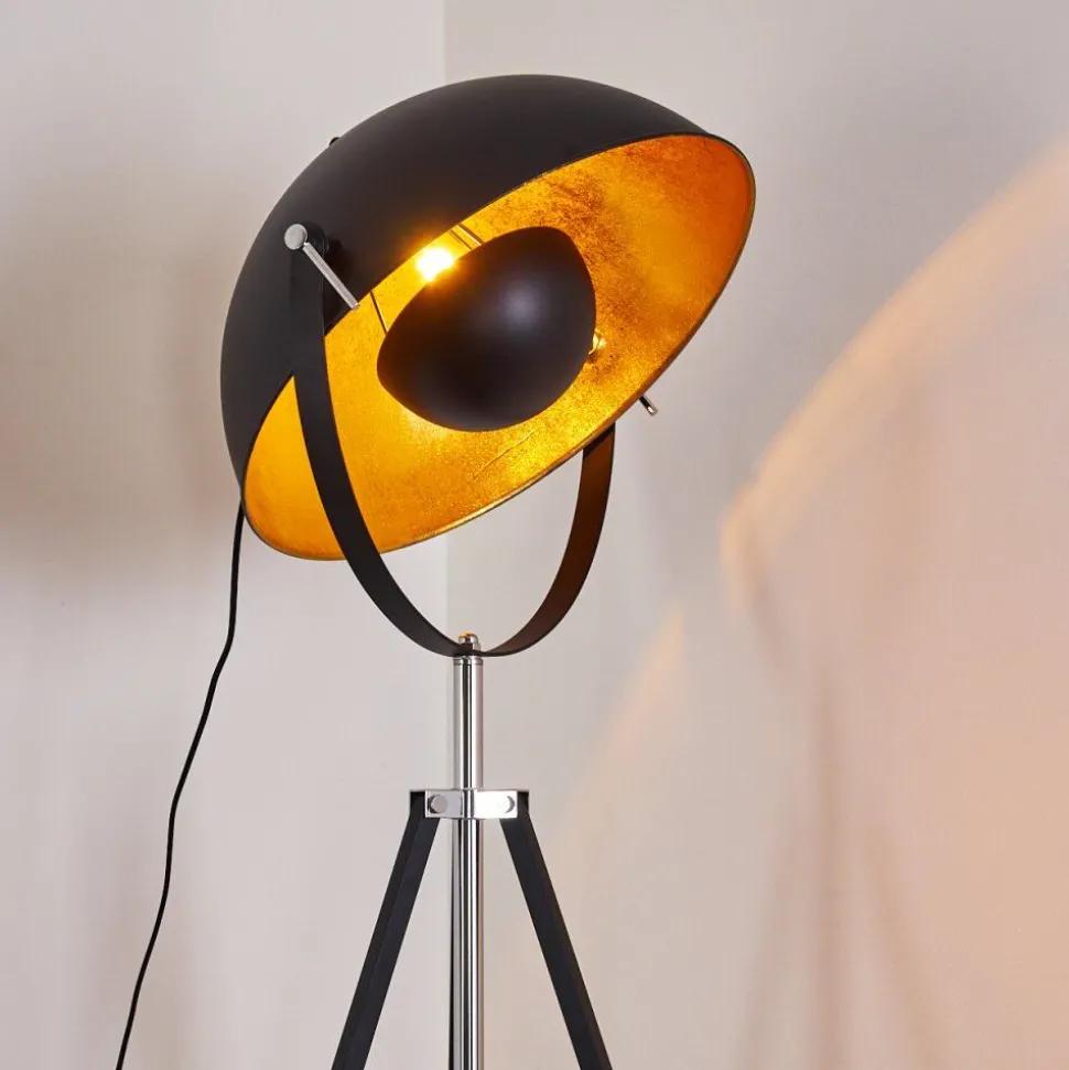 Lampadaire Jupiter Noir Dore, 1 Lumiere