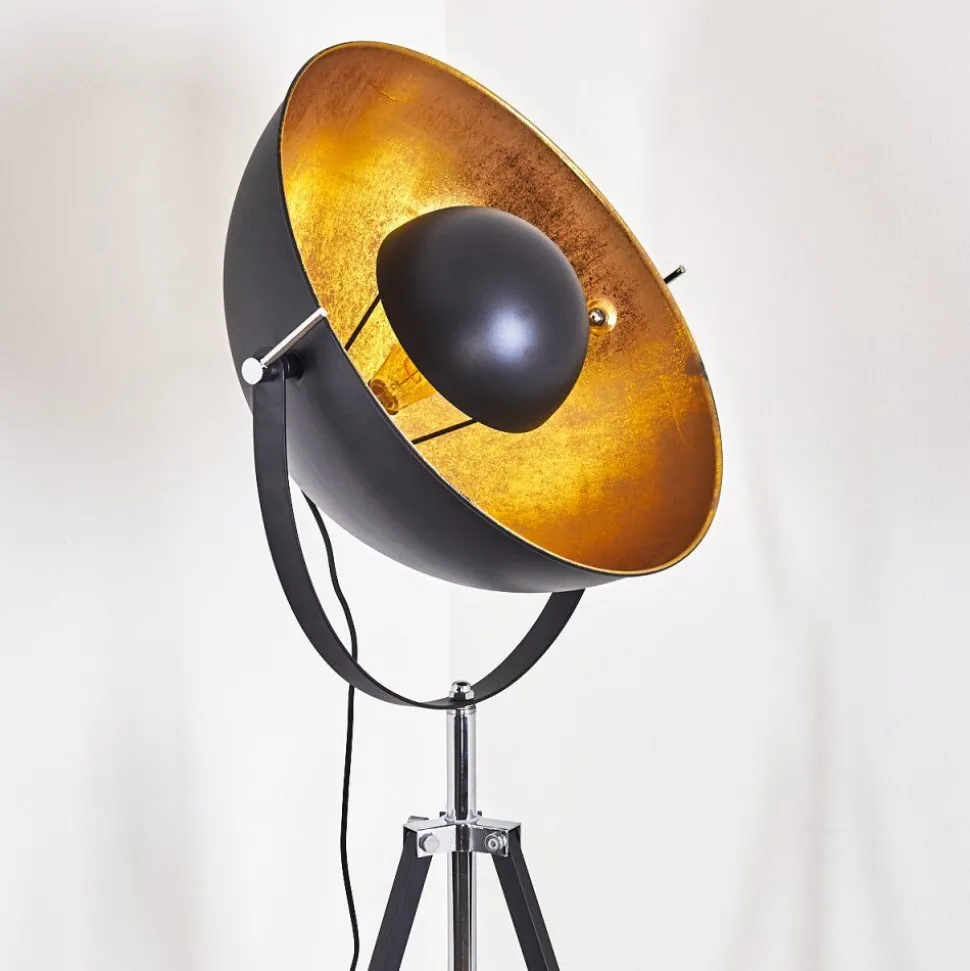 Lampadaire Jupiter Noir Dore, 1 Lumiere