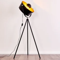 Lampadaire Jupiter Noir Dore, 1 Lumiere