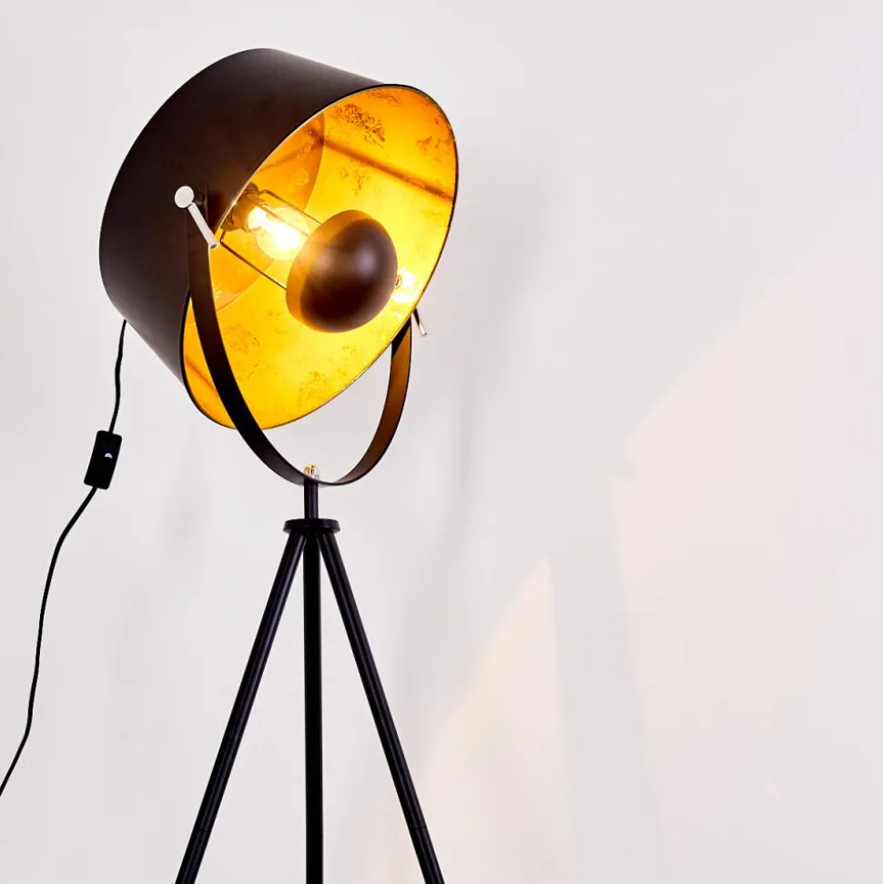 Lampadaire Jupiter Noir Dore, 1 Lumiere