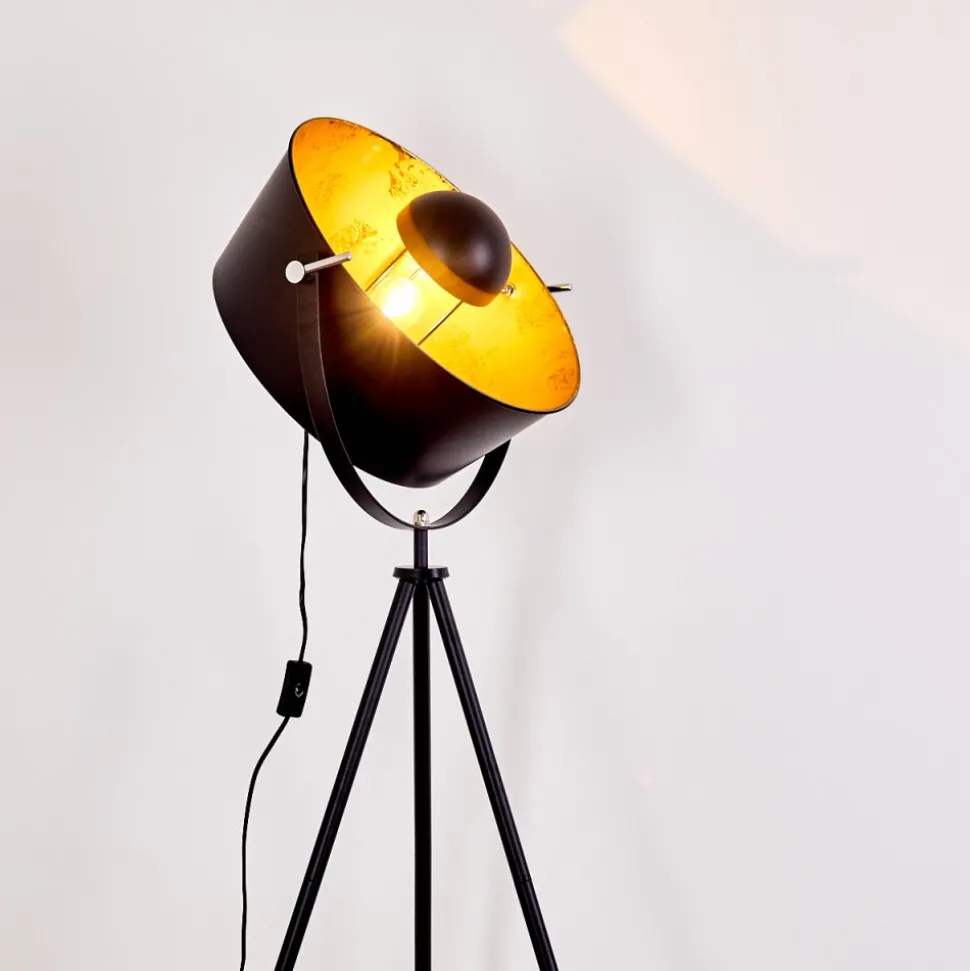 Lampadaire Jupiter Noir Dore, 1 Lumiere
