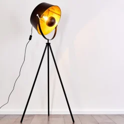 Lampadaire Jupiter Noir Dore, 1 Lumiere