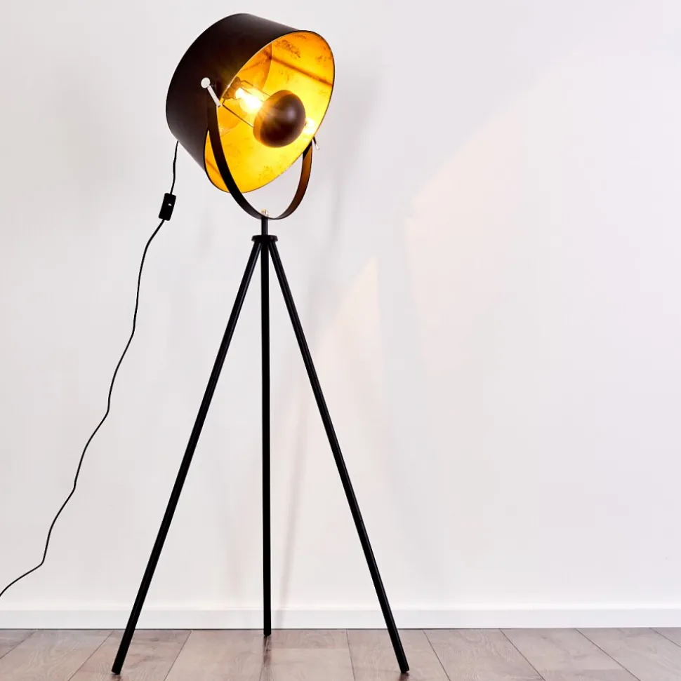 Lampadaire Jupiter Noir Dore, 1 Lumiere