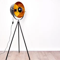 Lampadaire Jupiter Noir Dore, 1 Lumiere
