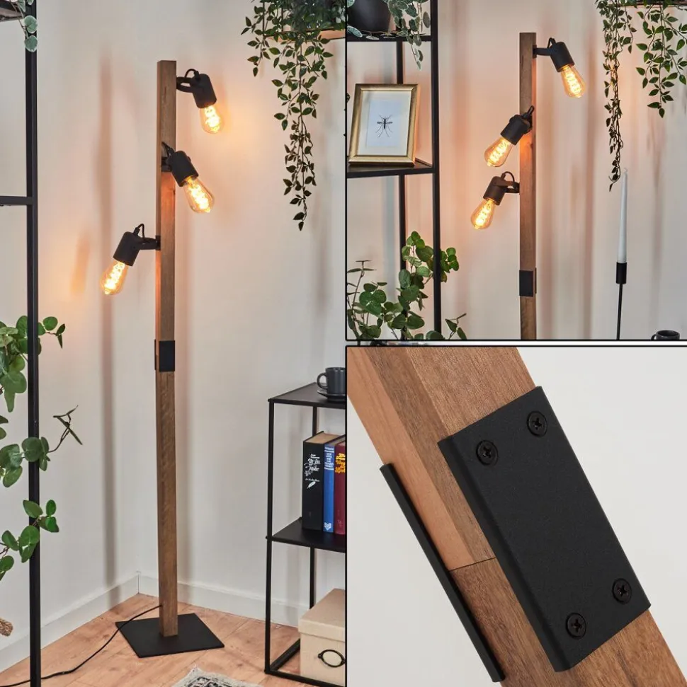Lampadaire Kouk Ecru, Noir, 3 Lumieres