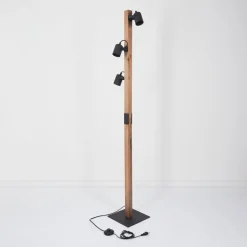 Lampadaire Kouk Ecru, Noir, 3 Lumieres