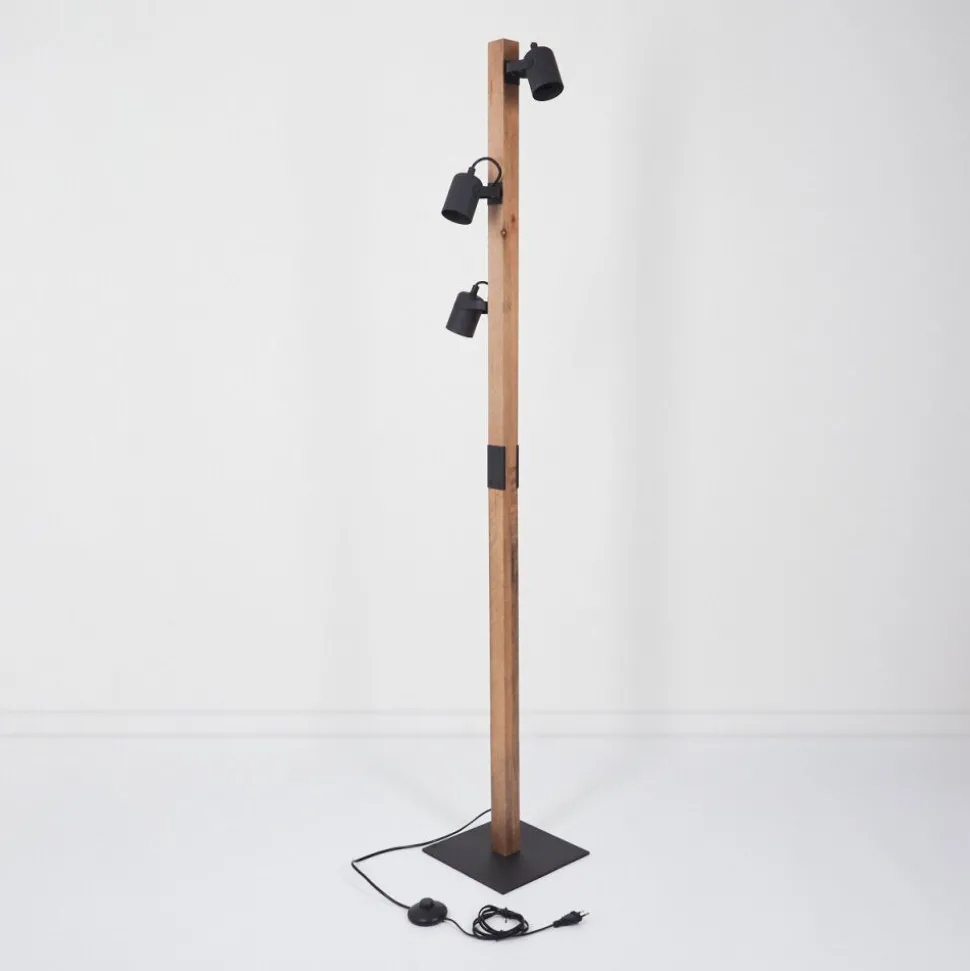 Lampadaire Kouk Ecru, Noir, 3 Lumieres