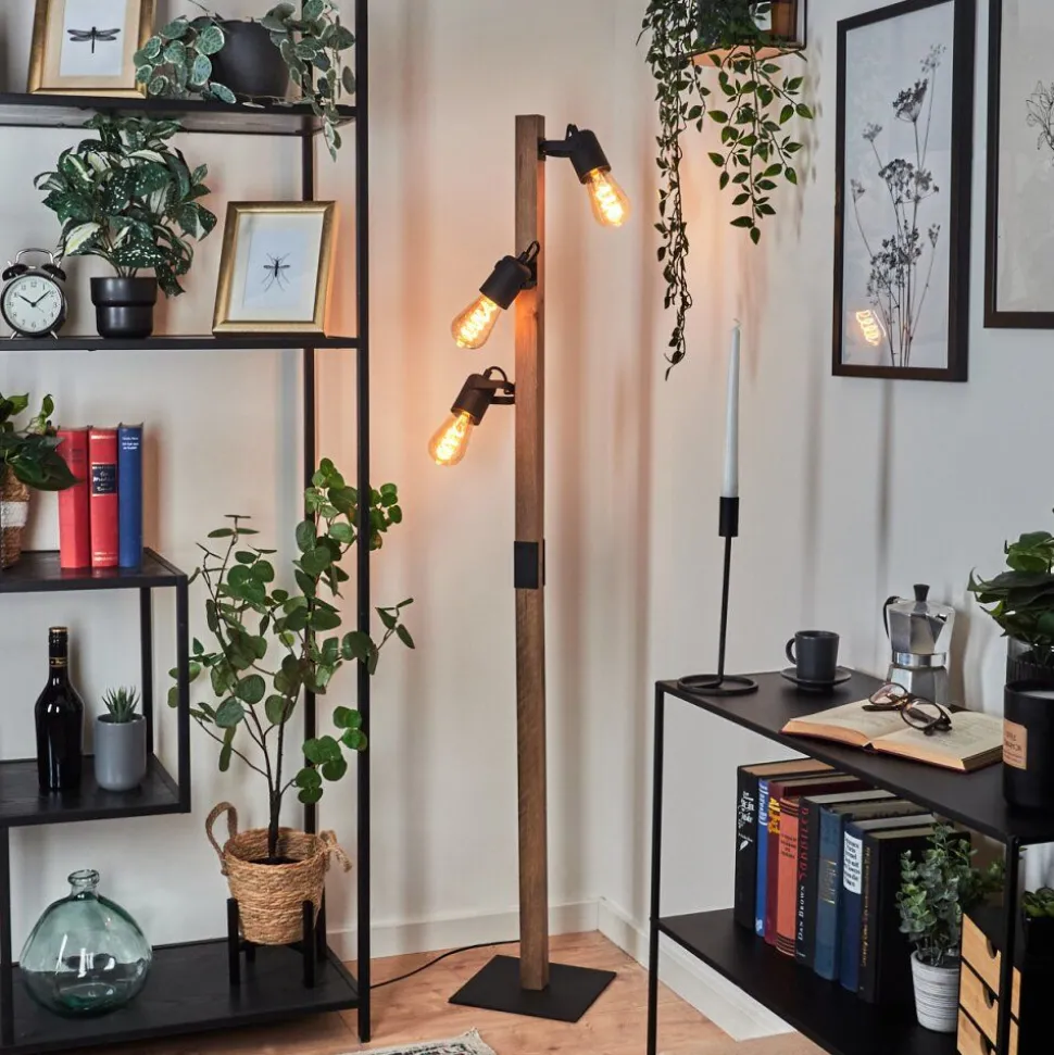 Lampadaire Kouk Ecru, Noir, 3 Lumieres