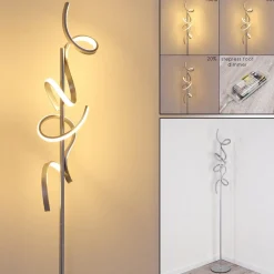 Lampadaire Lavaca Led Argente, 2 Lumieres
