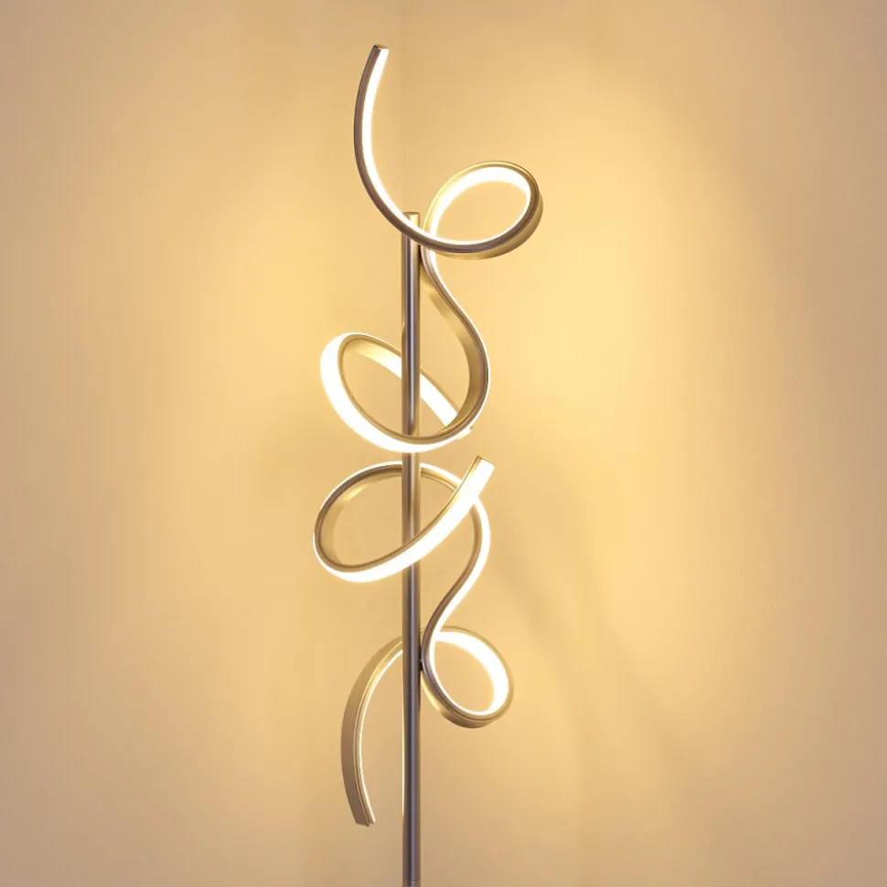 Lampadaire Lavaca Led Argente, 2 Lumieres
