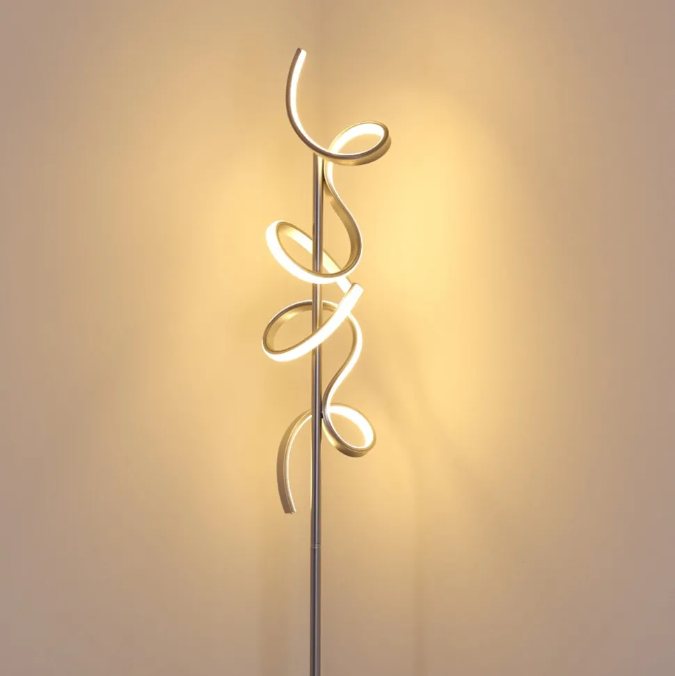 Lampadaire Lavaca Led Argente, 2 Lumieres