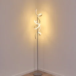 Lampadaire Lavaca Led Argente, 2 Lumieres