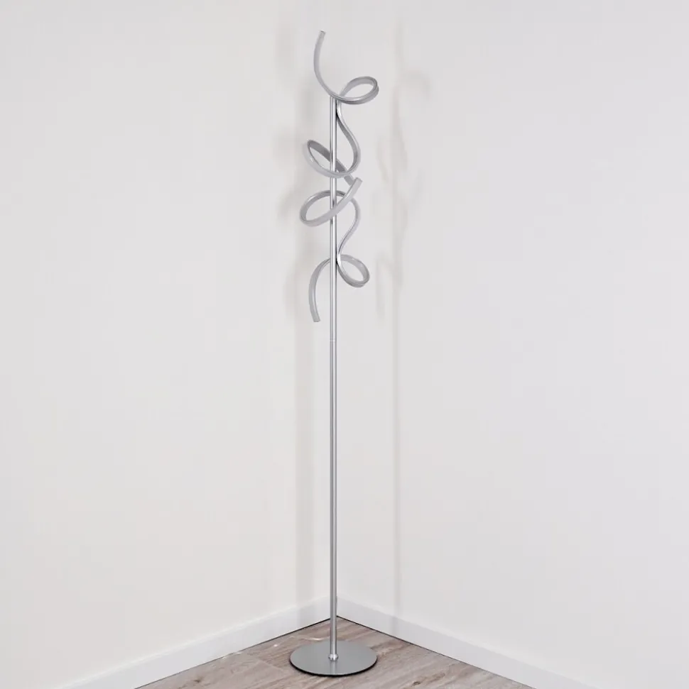 Lampadaire Lavaca Led Argente, 2 Lumieres