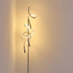 Lampadaire Lavaca Led Argente, 2 Lumieres