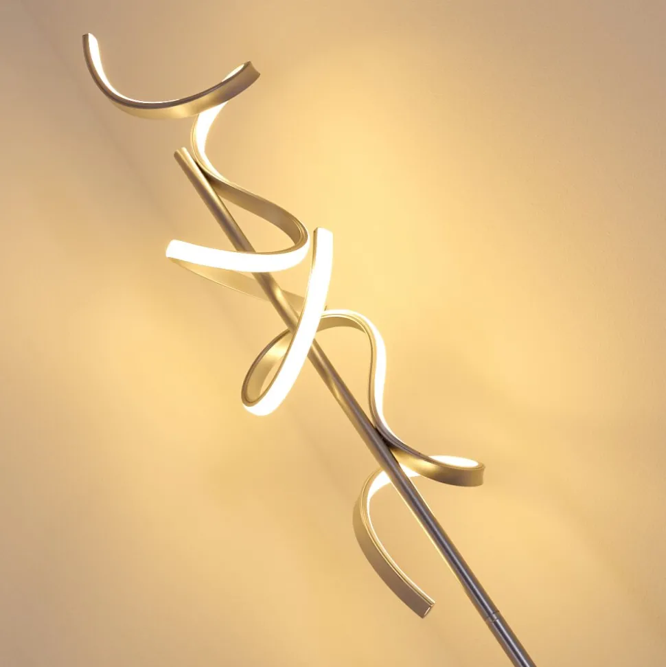 Lampadaire Lavaca Led Argente, 2 Lumieres