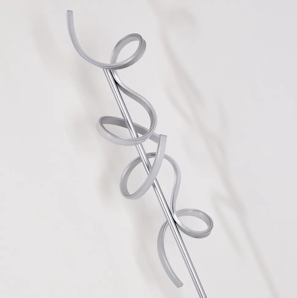 Lampadaire Lavaca Led Argente, 2 Lumieres