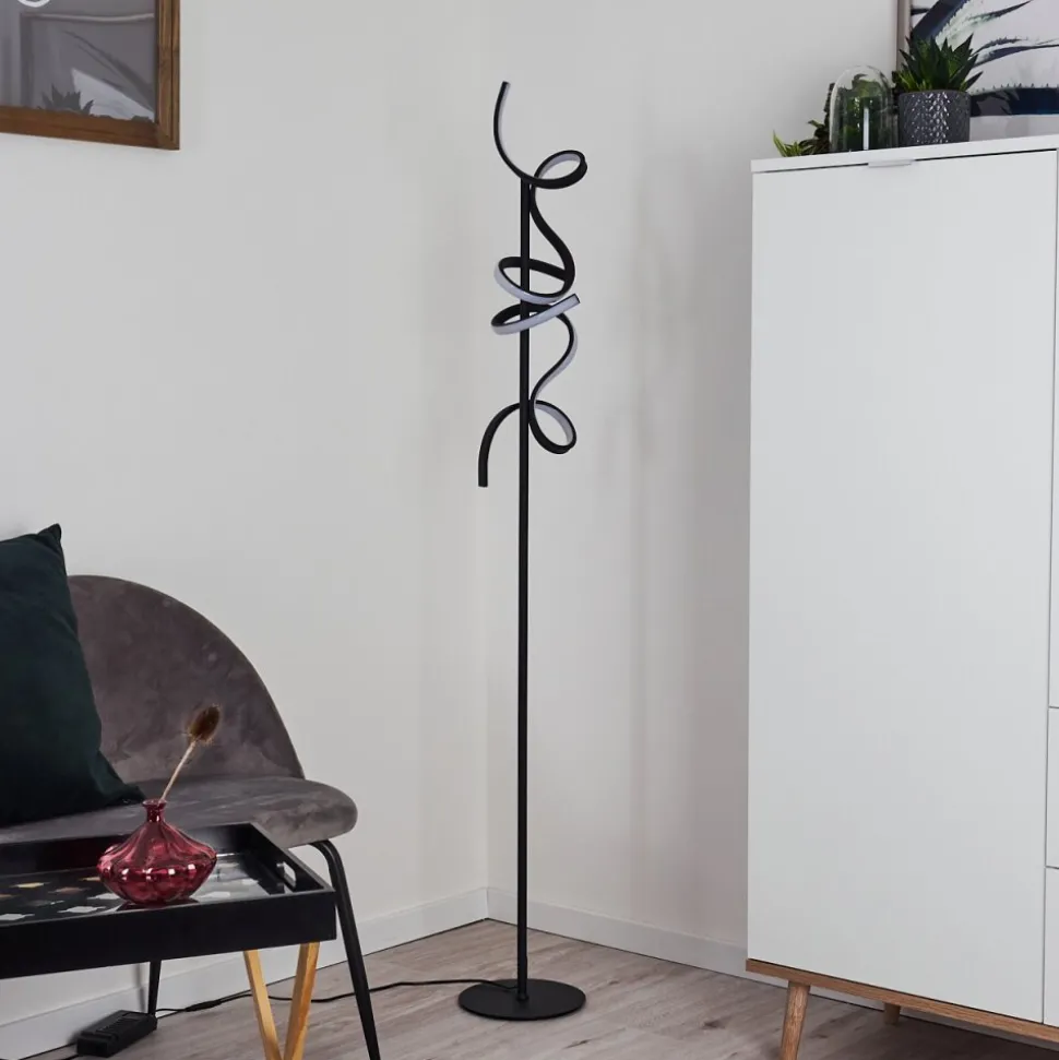 Lampadaire Lavaca Led Noir, 2 Lumieres