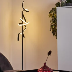 Lampadaire Lavaca Led Noir, 2 Lumieres