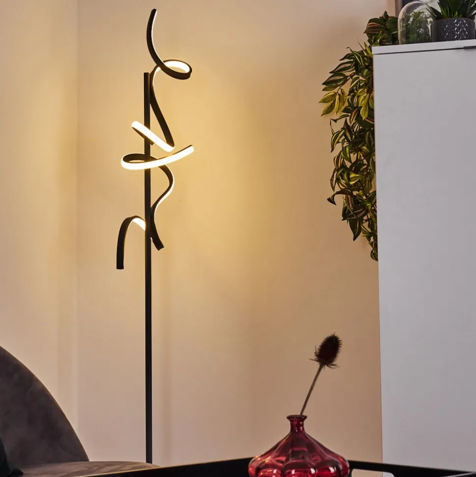 Lampadaire Lavaca Led Noir, 2 Lumieres
