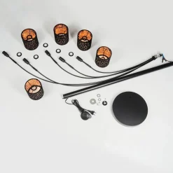 Lampadaire Liared Noir, 5 Lumieres
