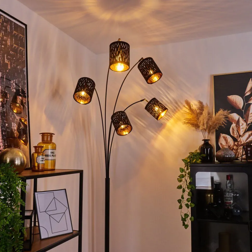 Lampadaire Liared Noir, 5 Lumieres
