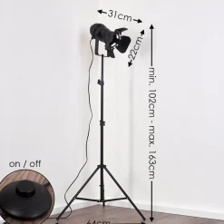 Lampadaire Lichinga Noir, 1 Lumiere