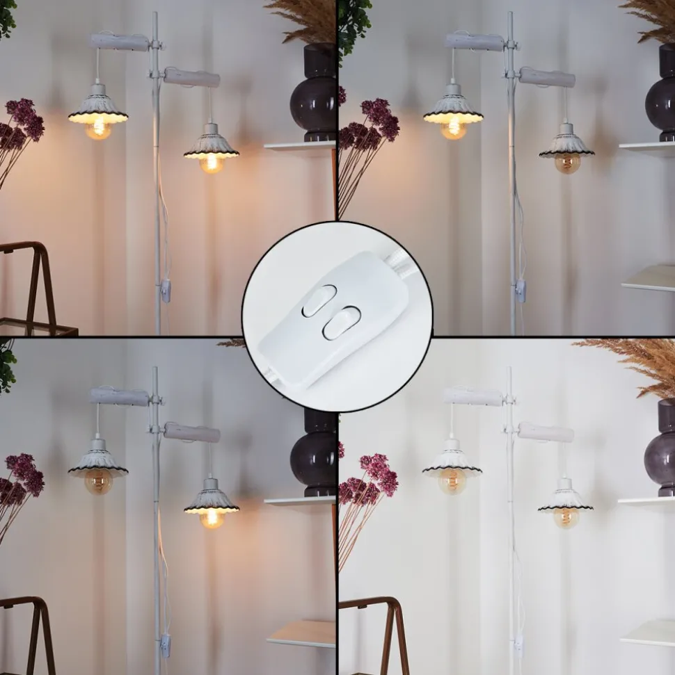 Lampadaire Lomas Blanc, 2 Lumieres