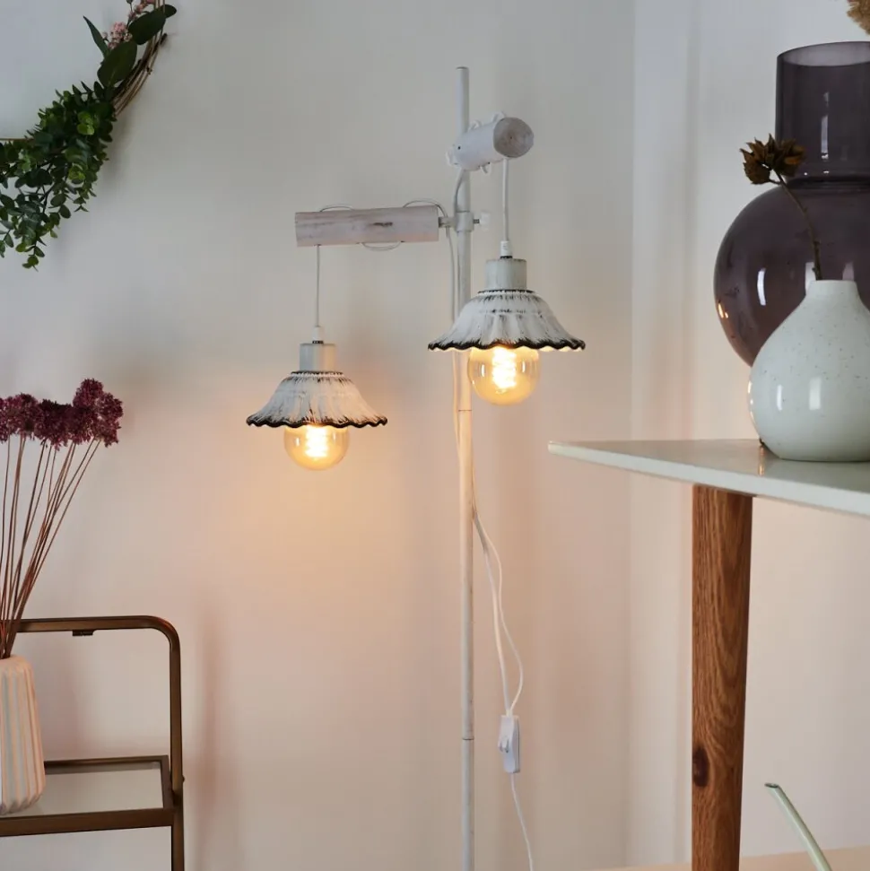 Lampadaire Lomas Blanc, 2 Lumieres
