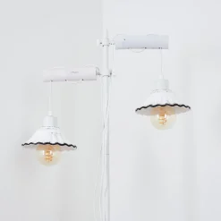 Lampadaire Lomas Blanc, 2 Lumieres