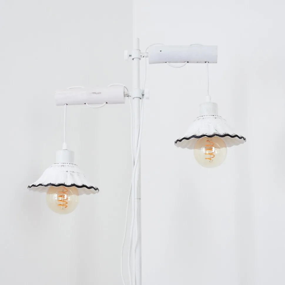 Lampadaire Lomas Blanc, 2 Lumieres