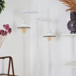 Lampadaire Lomas Blanc, 2 Lumieres