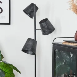 Lampadaire Lungre Argent Oxyde, 3 Lumieres
