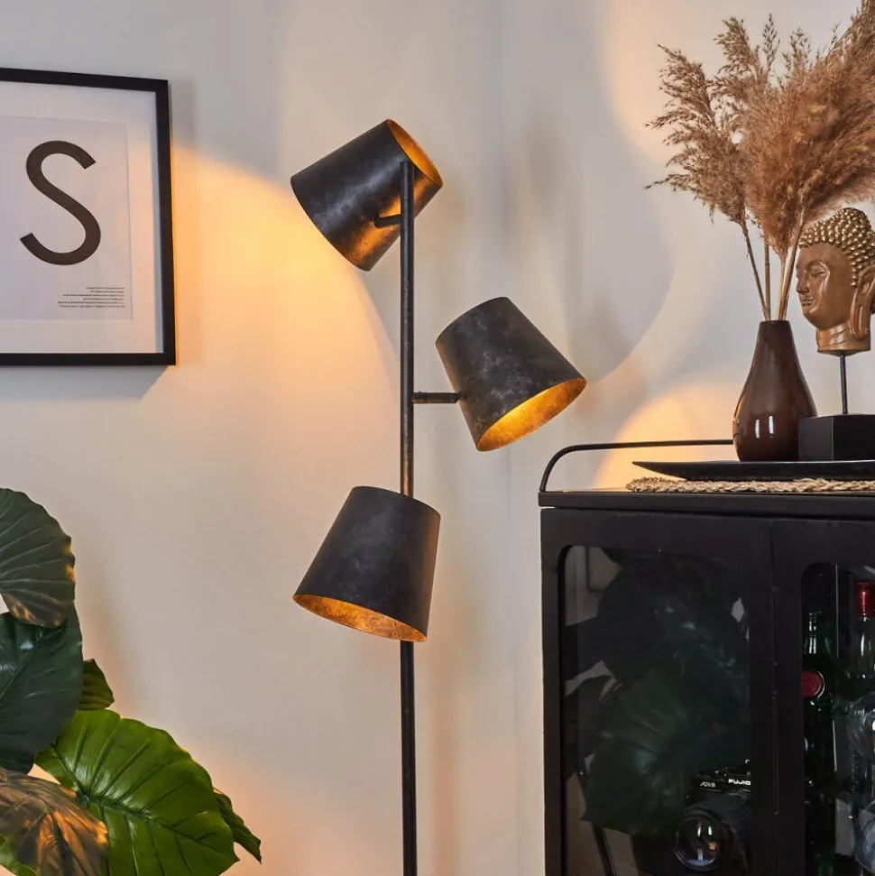 Lampadaire Lungre Argent Oxyde, 3 Lumieres