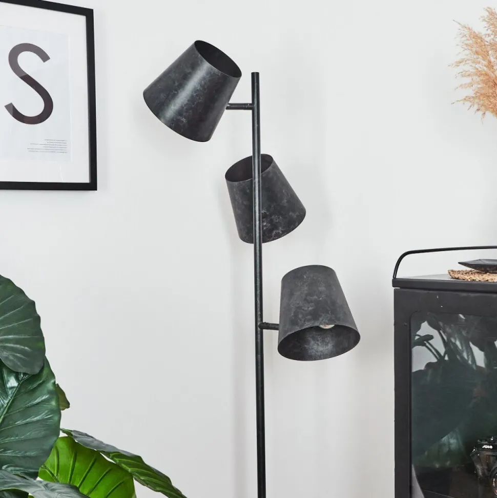 Lampadaire Lungre Argent Oxyde, 3 Lumieres