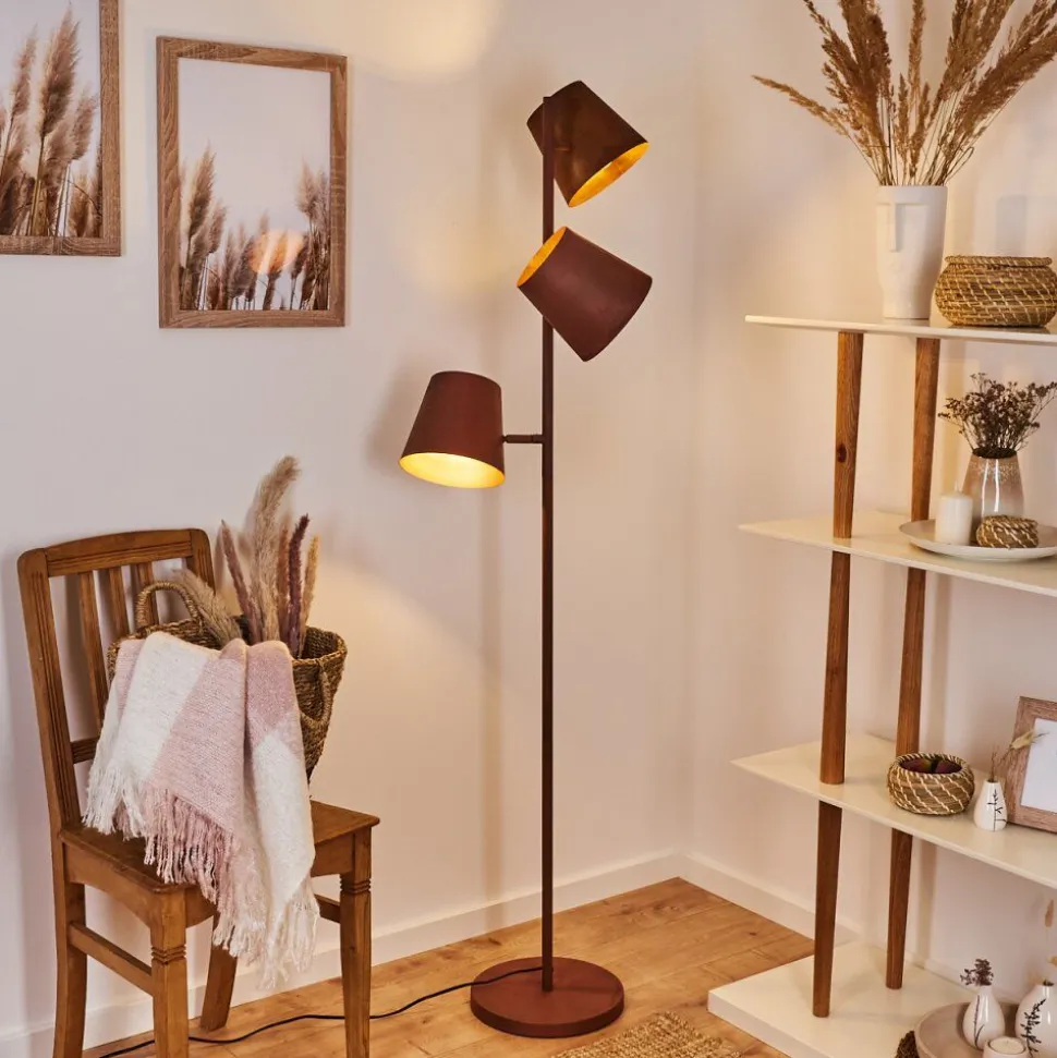 Lampadaire Lungre Rouille, 3 Lumieres