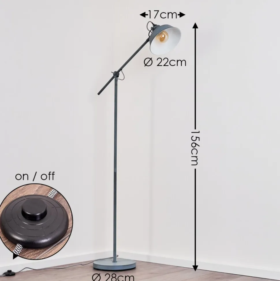 Lampadaire Luven Gris, 1 Lumiere