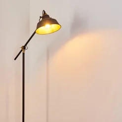 Lampadaire Luven Or, Noir, Noir Dore, 1 Lumiere
